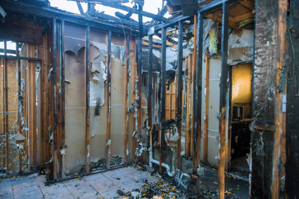 Professional Emergency Fire Damage Restoration technician working in Walkersville, MD